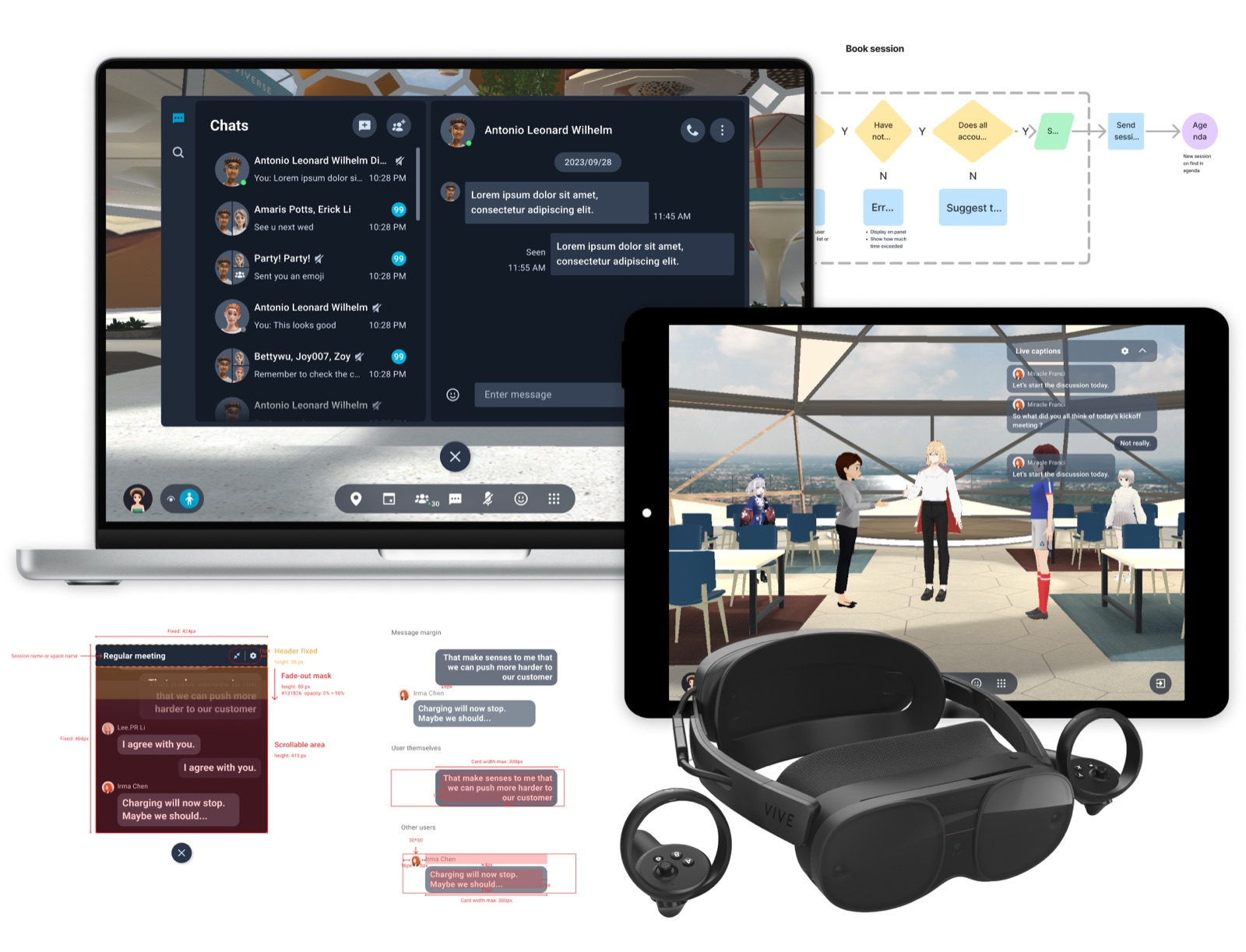 VR UX/UI 設計：虛擬會議與聊天介面