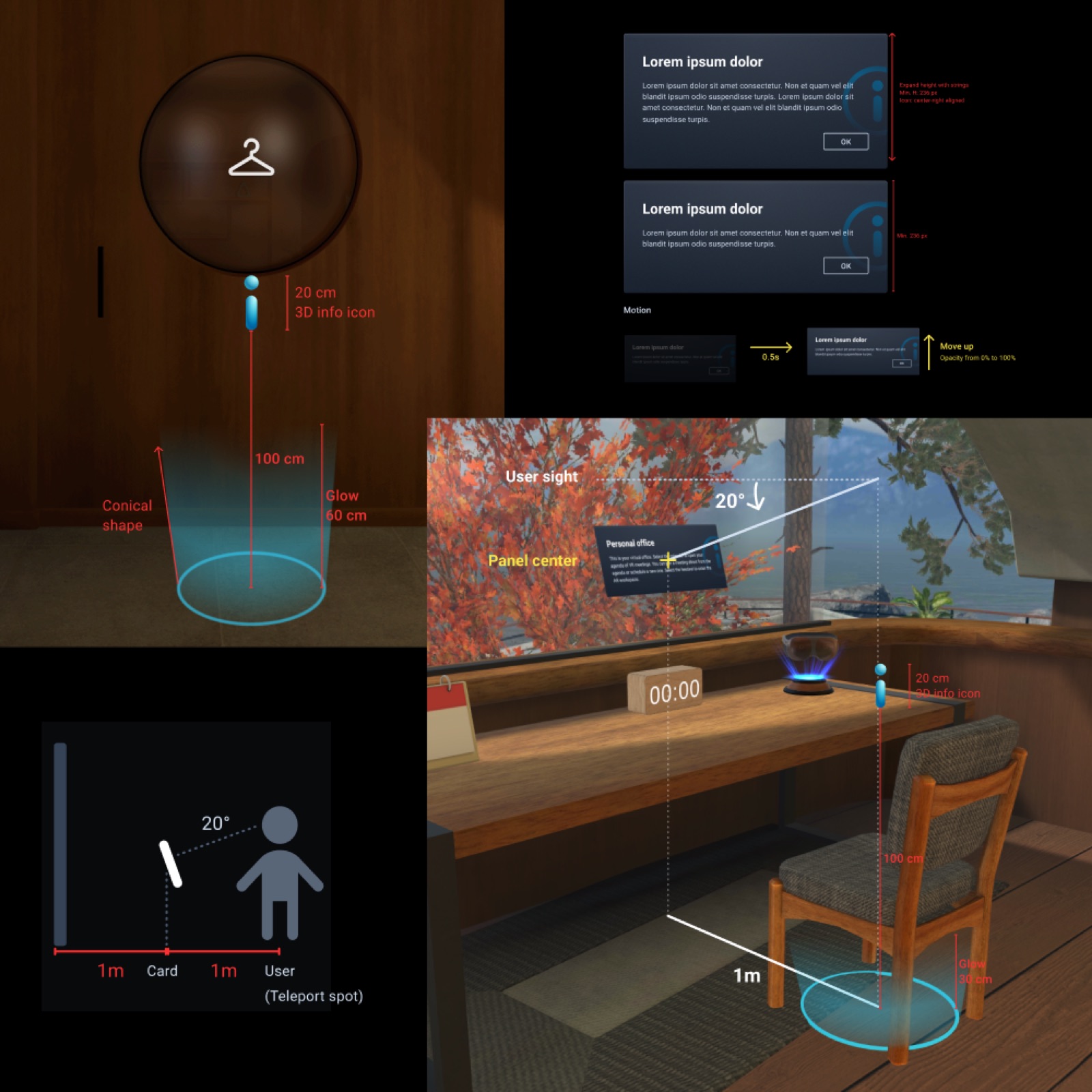 VR 介面設計規範：3D 資訊圖示與面板距離